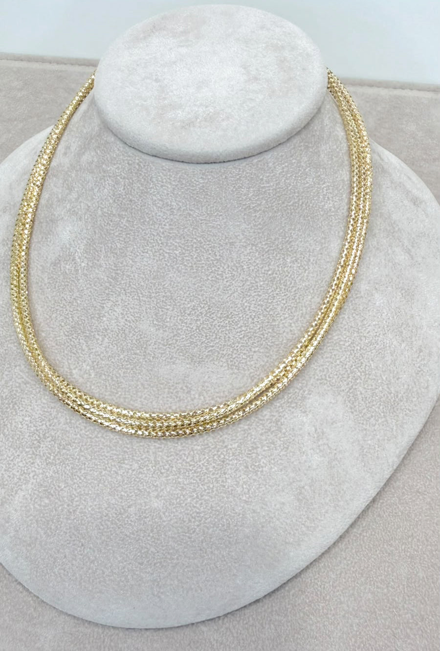 COLLANA TRE FILI IN ORO GIALLO 18 KT (750)