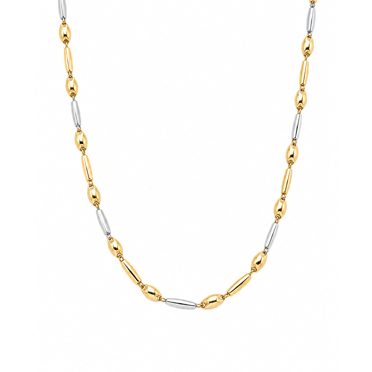 COLLANA UOMO BICOLORE IN ARGENTO 925 DORATO E SILVER