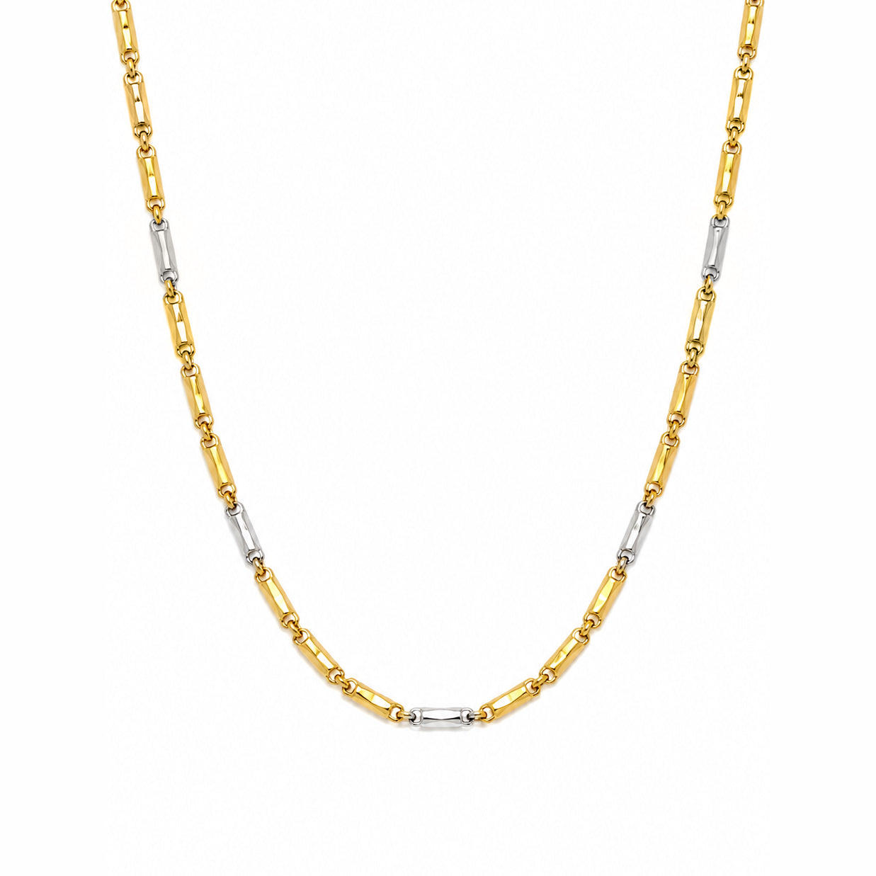 COLLANA UOMO BICOLORE IN ARGENTO 925 DORATO E SILVER