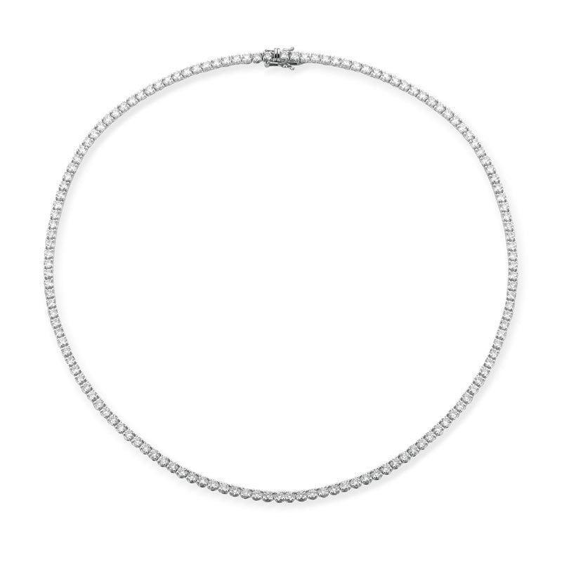 COLLANA TENNIS IN ORO BIANCO 18 CARATI E DIAMANTI