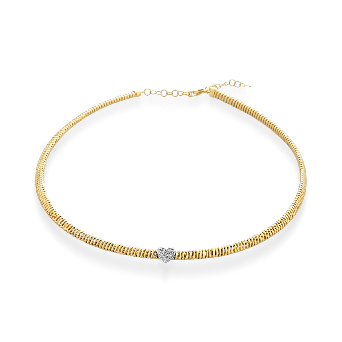 COLLANA TUBOGAS IN ORO GIALLO 18KT CON DIAMANTI