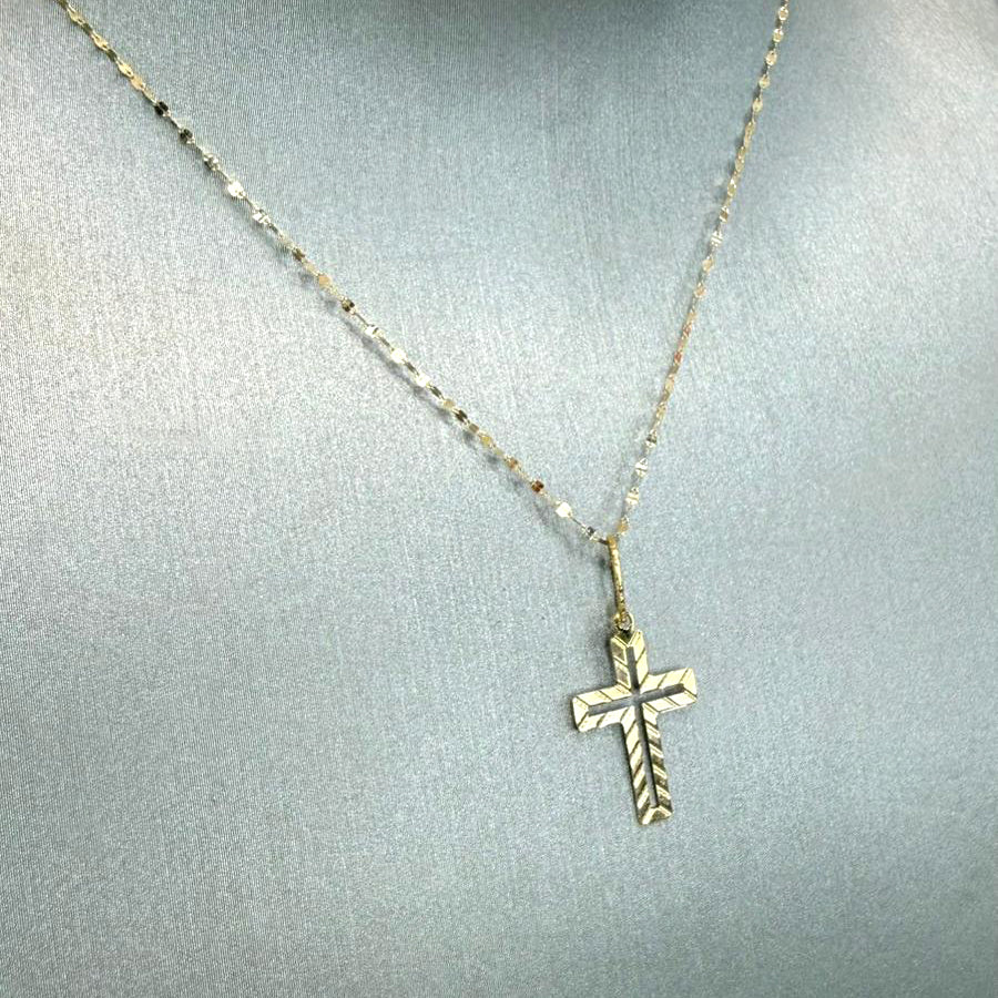 Croce lavorata in oro giallo 18 KT (750)