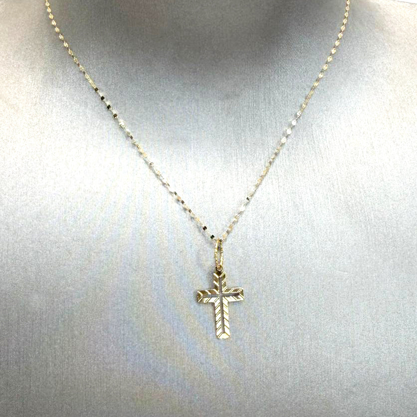 Croce lavorata in oro giallo 18 KT (750)