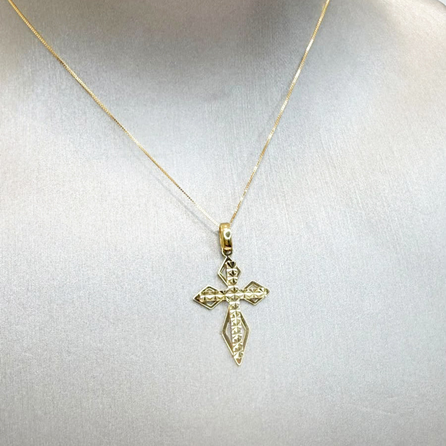 Croce diamantata in oro giallo 18 KT (750)
