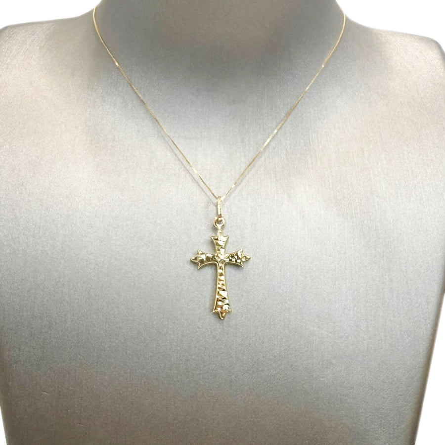 Croce sfaccettata in oro giallo 18 KT (750)