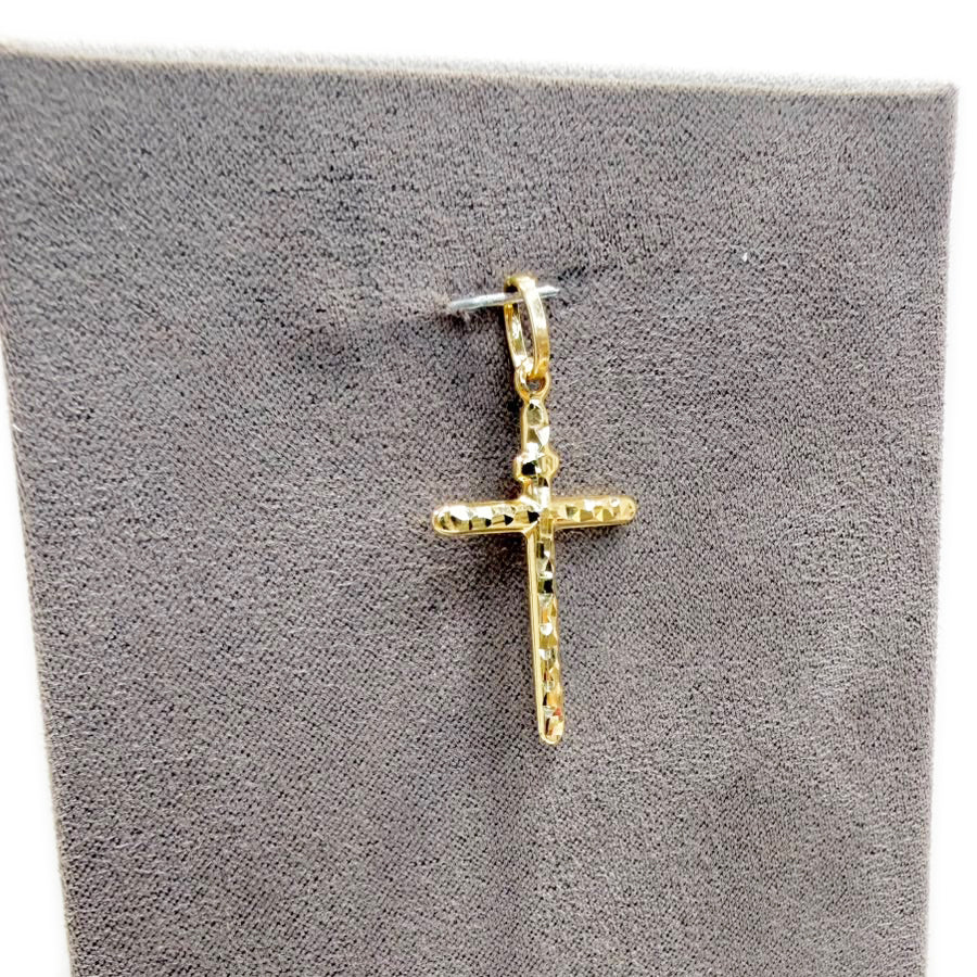 Ciondolo Croce sfaccettata in oro giallo 18 KT (750)