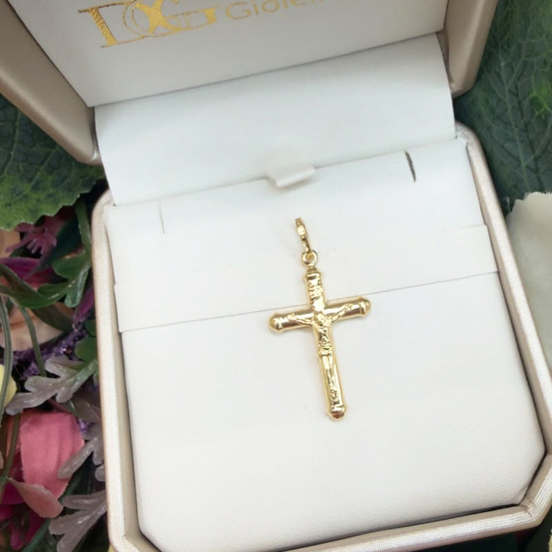 CROCIFISSO UOMO IN ORO GIALLO 18 KT (750)