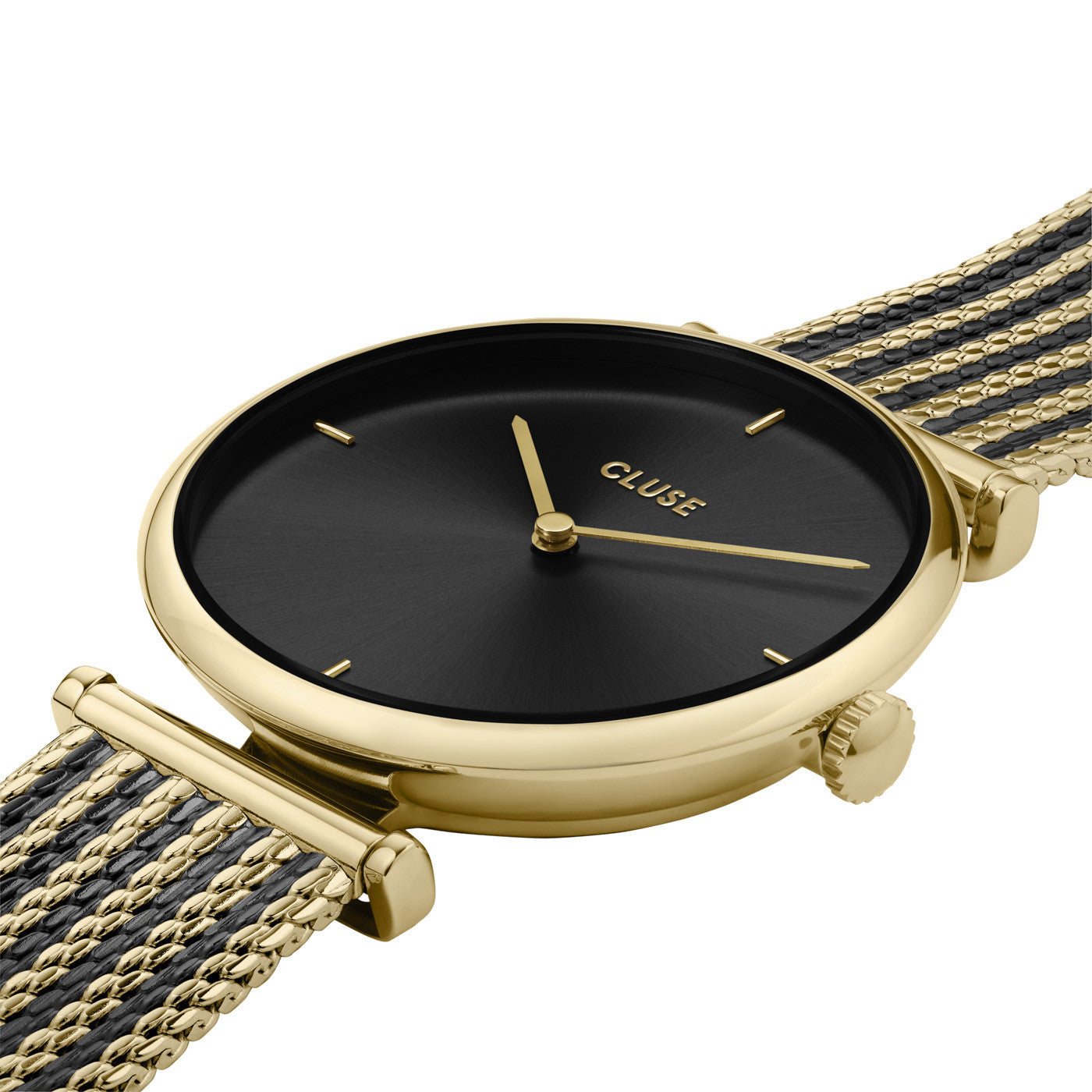 OROLOGIO CLUSE TRIOMPHE MESH GOLD BLACK |33MM|