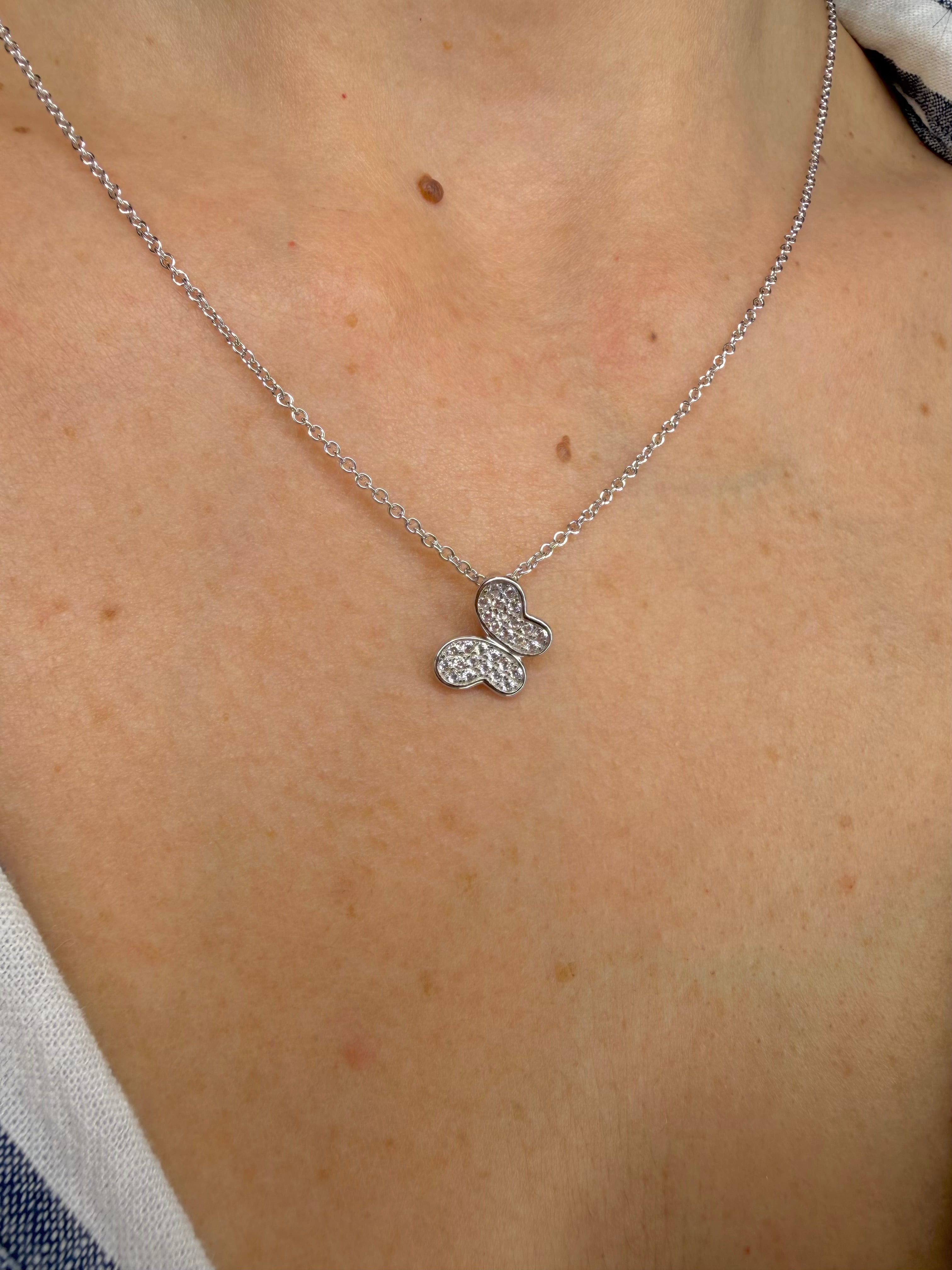 COLLANA FARFALLA CON ZIRCONI PAVÉ IN ARGENTO 925