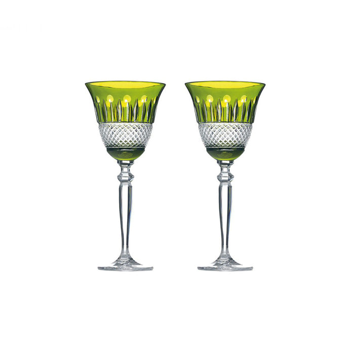 2 COPPE DA VINO VERDI TSARS COLLECTION IN CRISTALLO