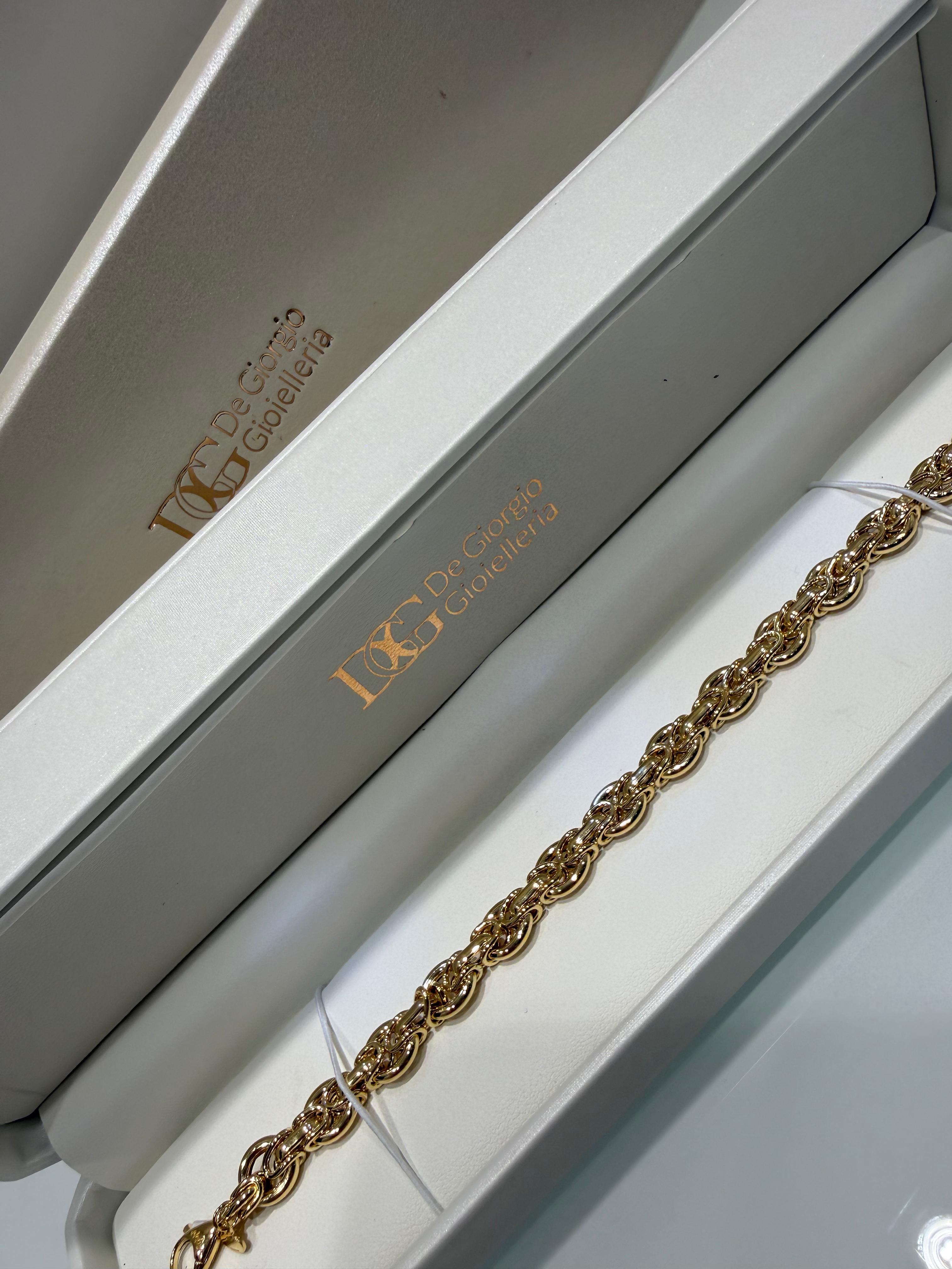 Bracciale in Oro Giallo 18KT (750) a Maglie Intrecciate – Made in Italy