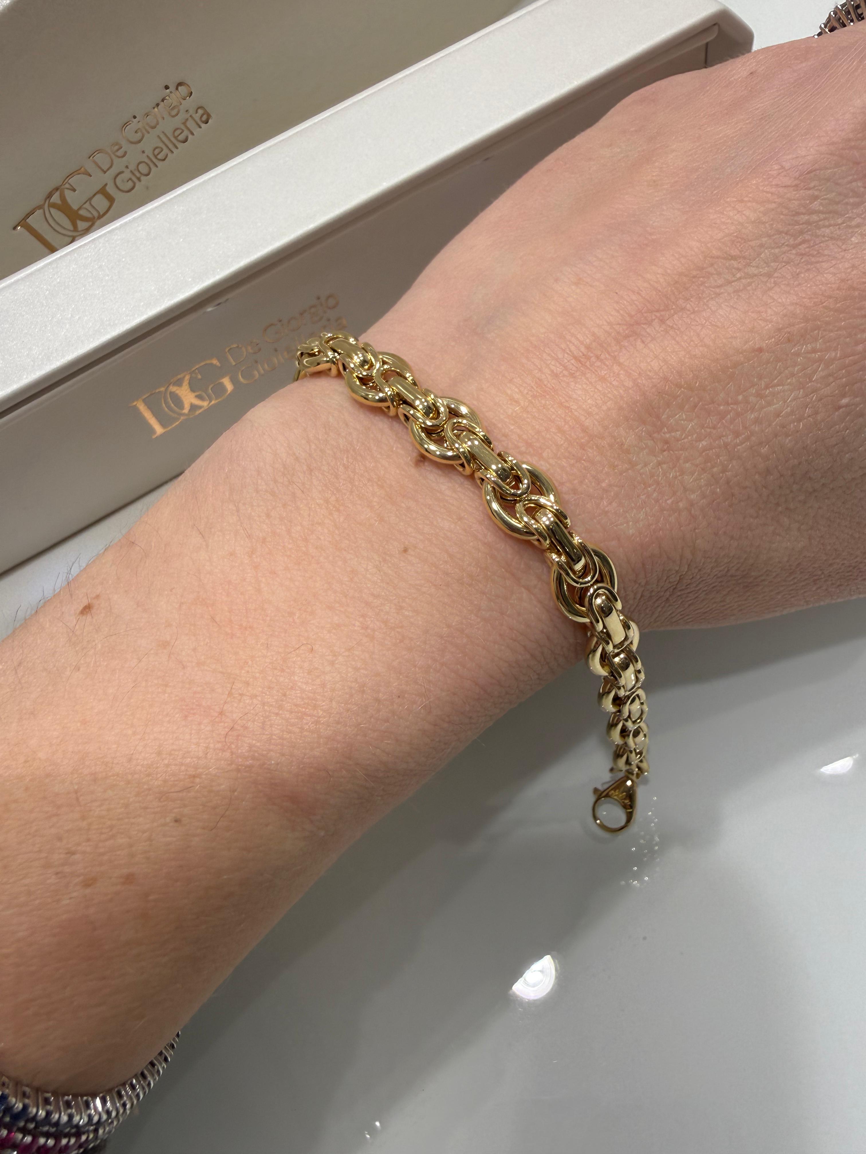 Bracciale in Oro Giallo 18KT (750) a Maglie Intrecciate – Made in Italy