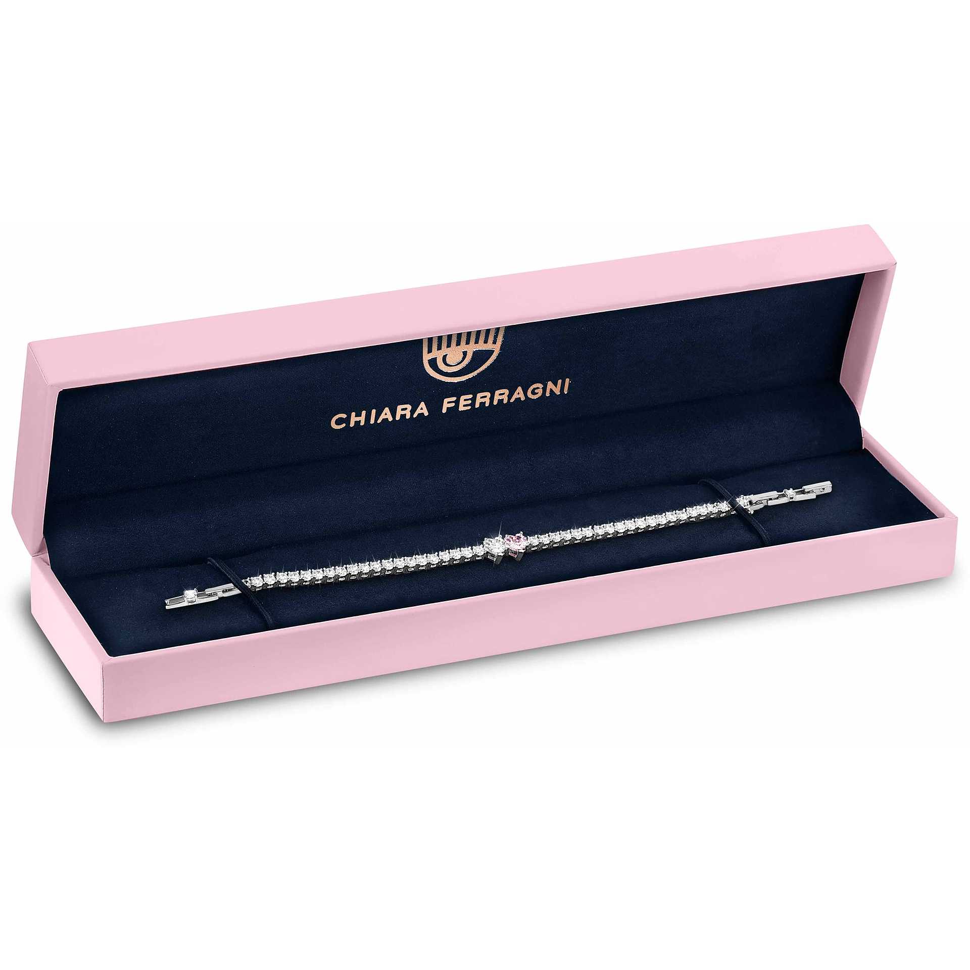 CHIARA FERRAGNI BRACCIALE FIRST LOVE CUORE ROSA E BIANCO