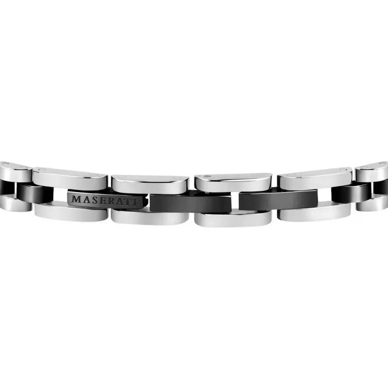 BRACCIALE UOMO MASERATI SILVER E BLACK