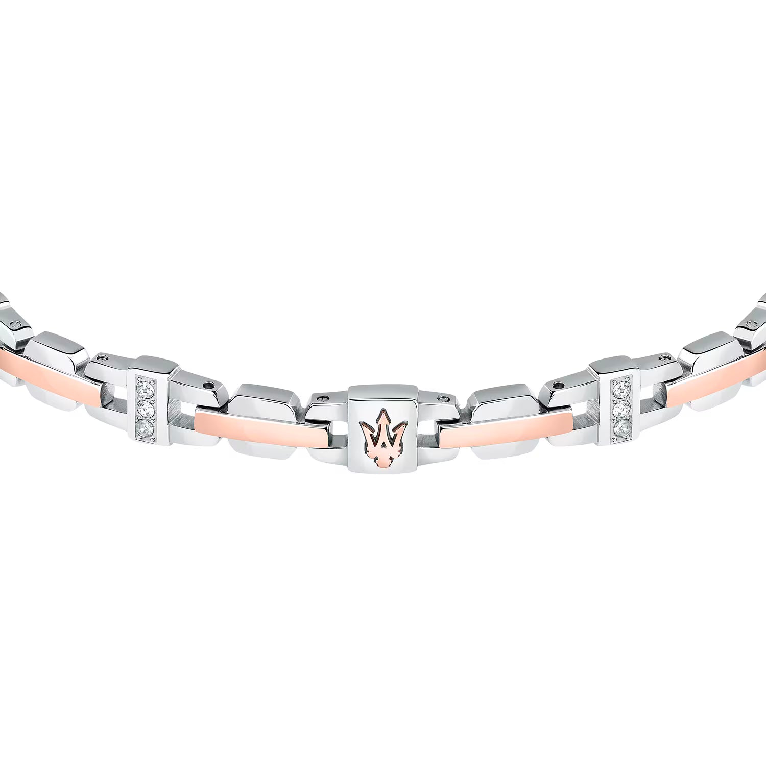 BRACCIALE UOMO MASERATI ICONIC ACCIAIO SILVER ROSE GOLD