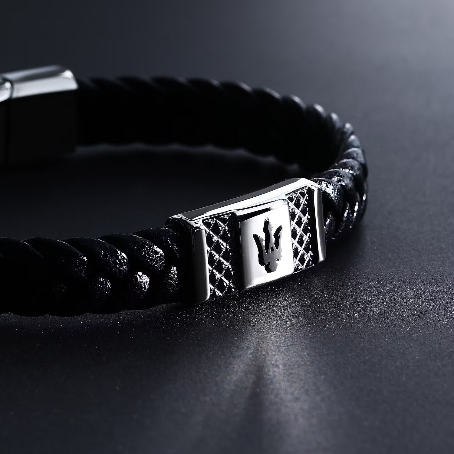 BRACCIALE MASERATI UOMO JEWELS PELLE BLACK