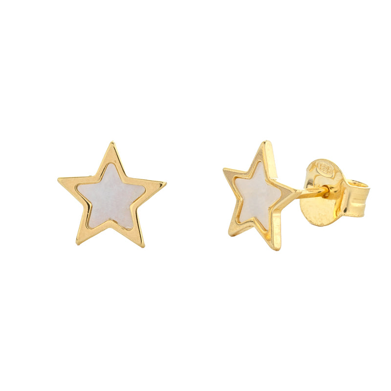 ORECCHINI STELLA IN ARGENTO GOLD E MADREPERLA