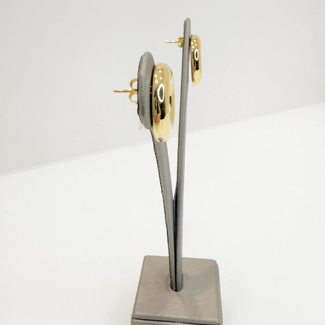 Orecchini a lobo cerchio concentrico in oro giallo 18KT (750)