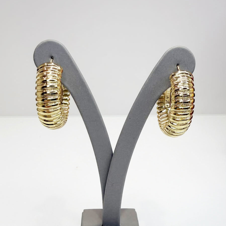 Orecchini a cerchio bombati in oro giallo 18 KT (750)