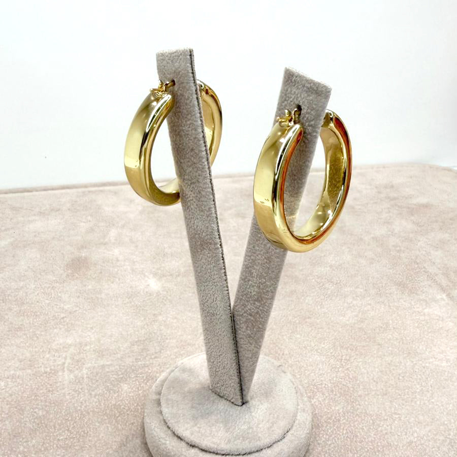 Orecchini a Cerchio Bombati in Oro Giallo 18 KT