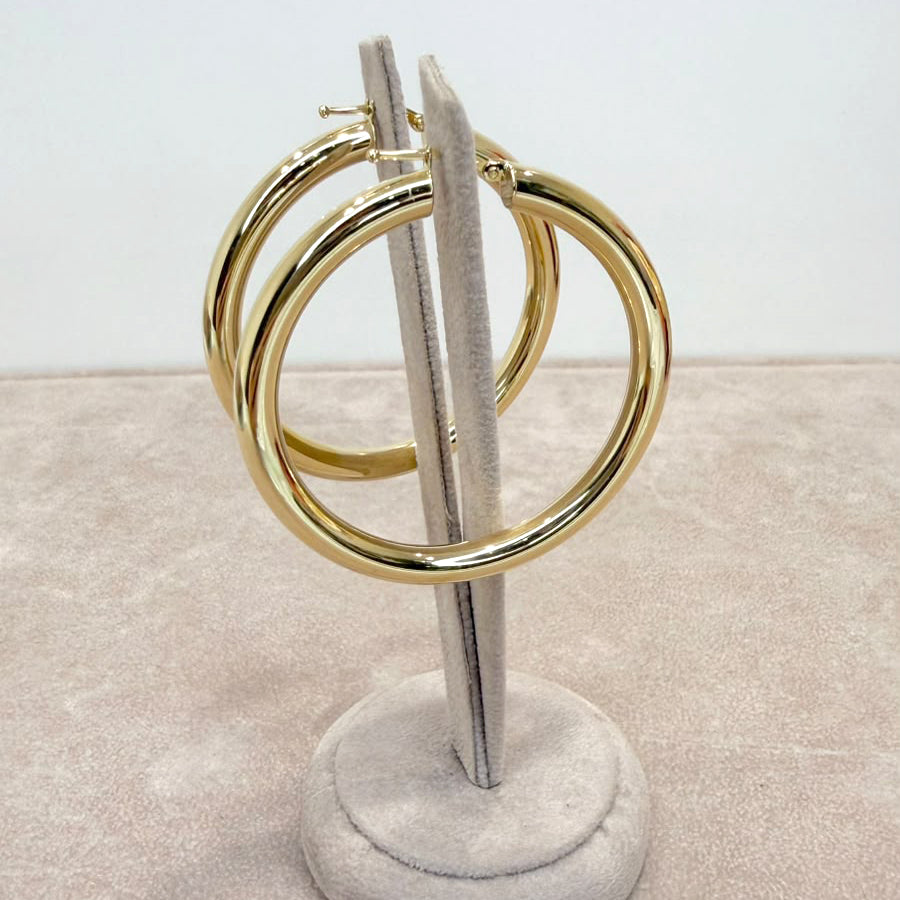 ORECCHINI A CERCHIO GRANDI IN ORO GIALLO 18 KT (750)