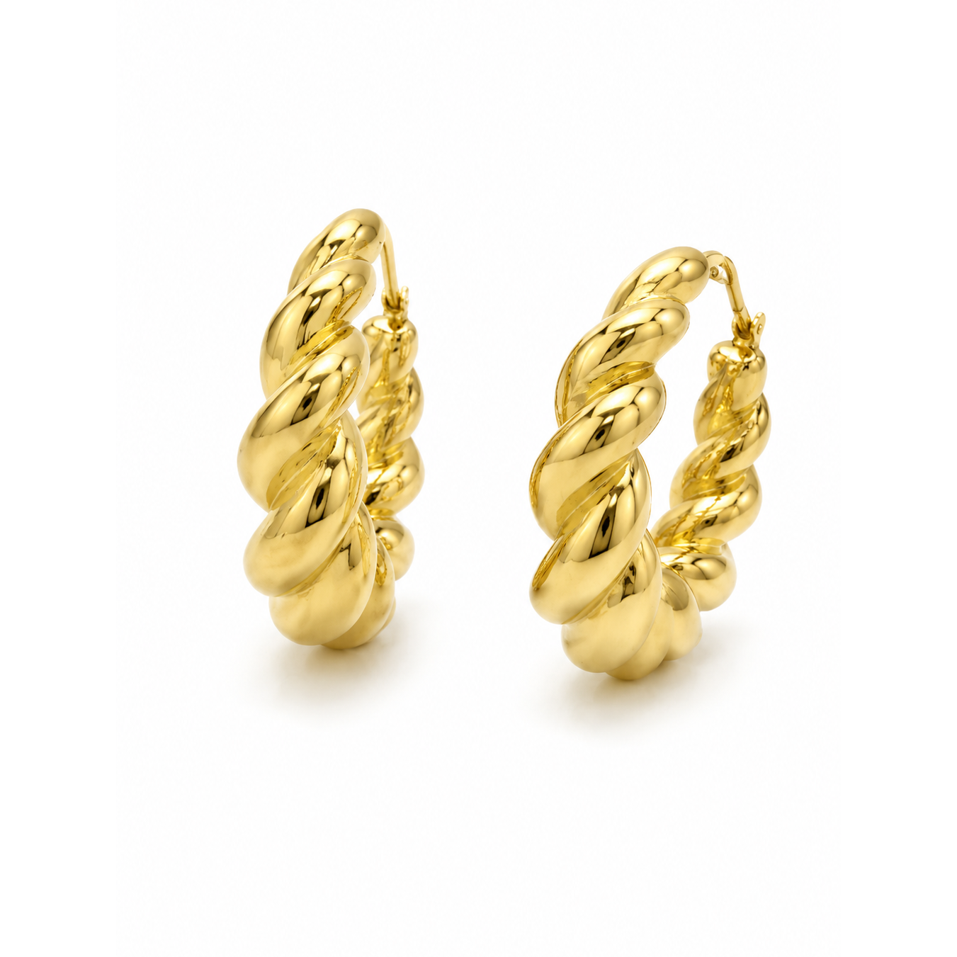 ORECCHINI CERCHIO MAGLIA INTRECCIATA IN ARGENTO 925 DORATO