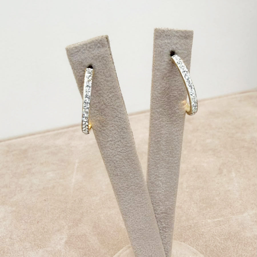 ORECCHINI A CERCHIO CON ZIRCONI IN ORO GIALLO 18 KT (750)