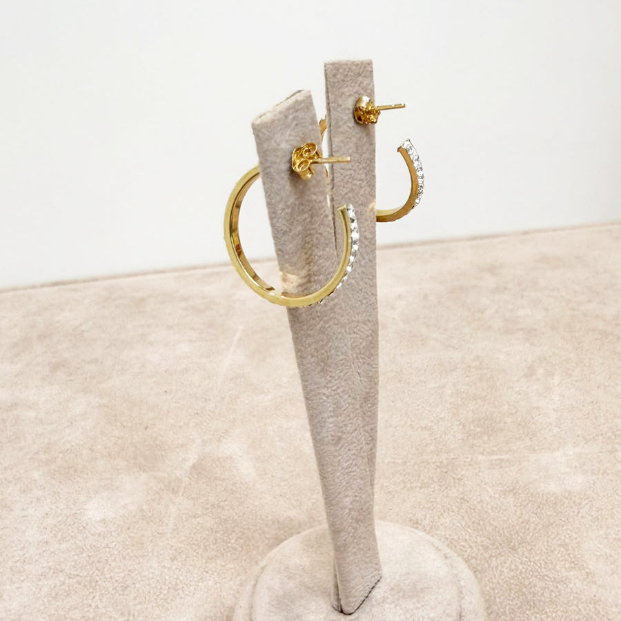 ORECCHINI A CERCHIO CON ZIRCONI IN ORO GIALLO 18 KT (750)