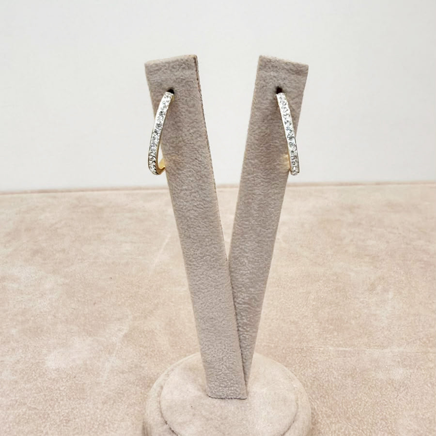 ORECCHINI A CERCHIO CON ZIRCONI IN ORO GIALLO 18 KT (750)