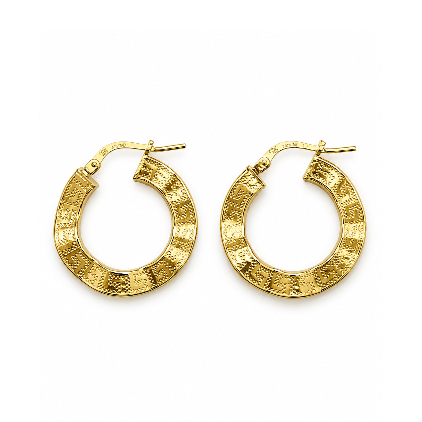 ORECCHINI CERCHIO GRECA IN ARGENTO 925 DORATO