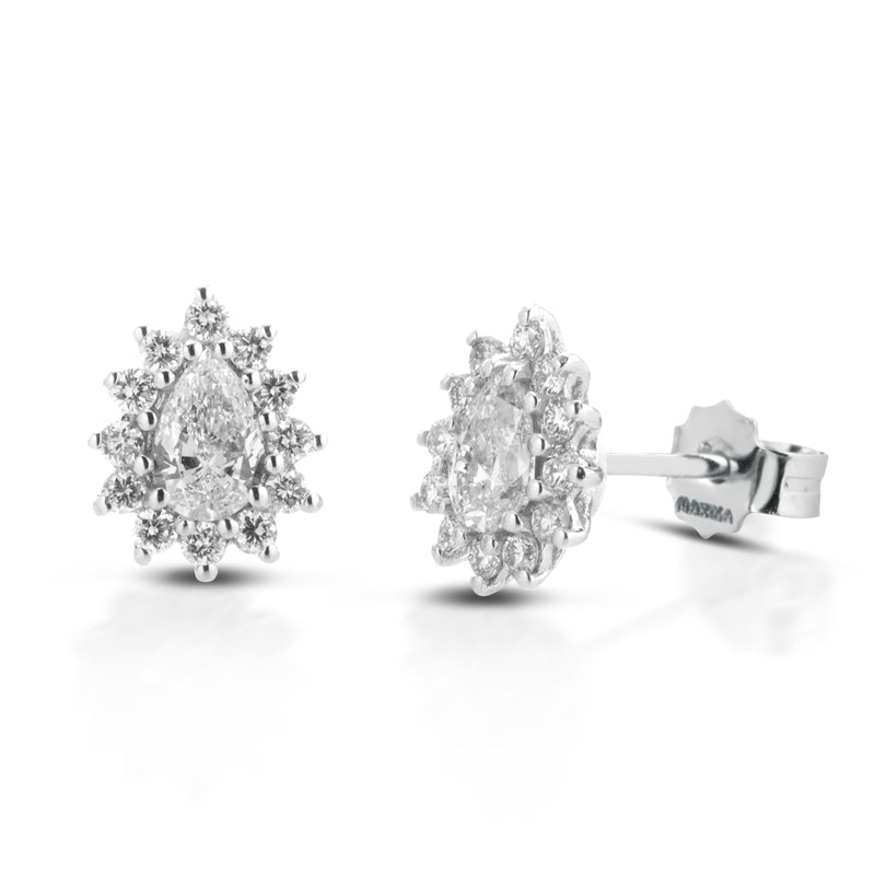 ORECCHINI IN ORO BIANCO 18KT CON DIAMANTI TAGLIO GOCCIA