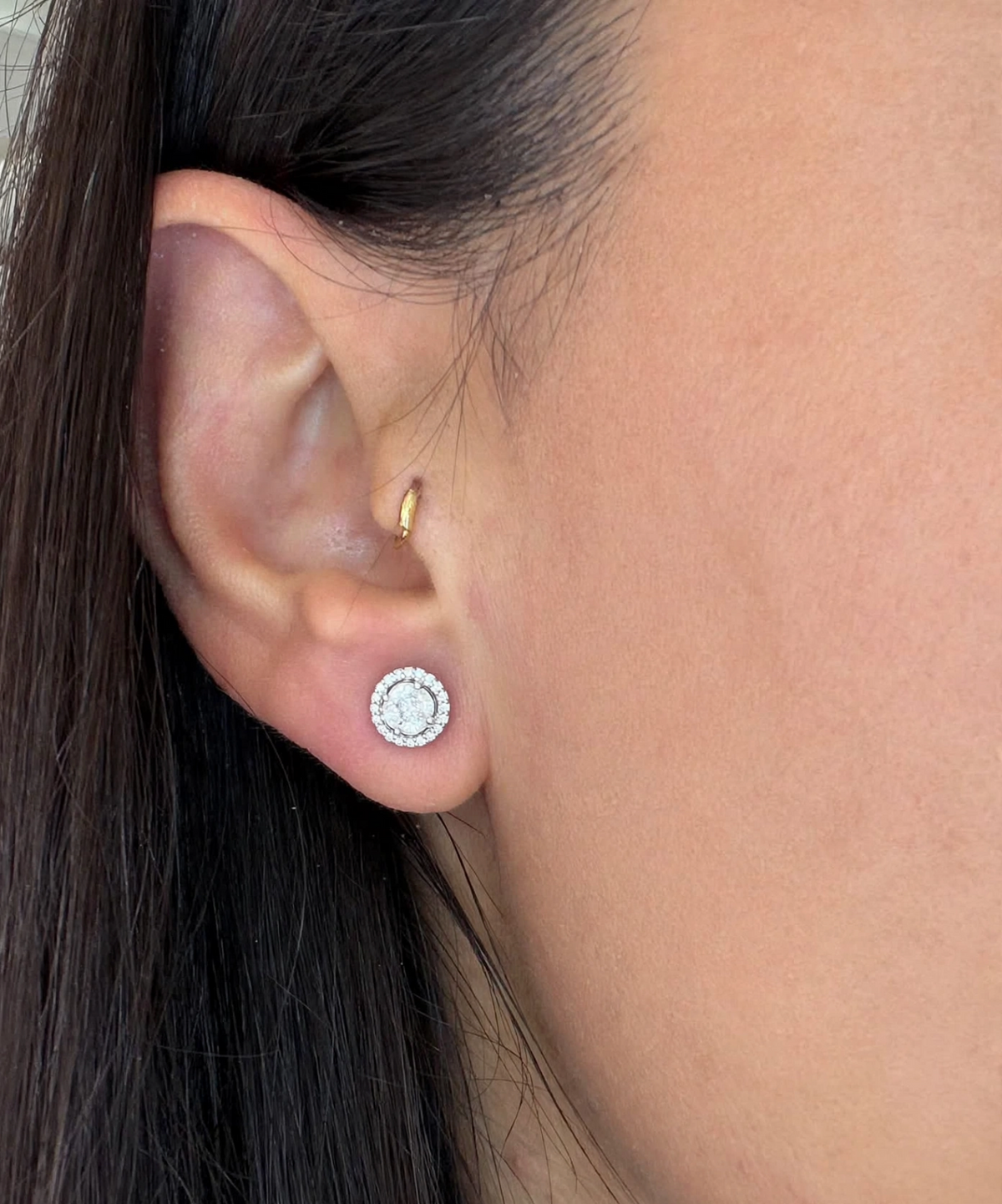 ORECCHINI PUNTO LUCE ILLUSION IN ORO BIANCO 18KT DIAMANTI