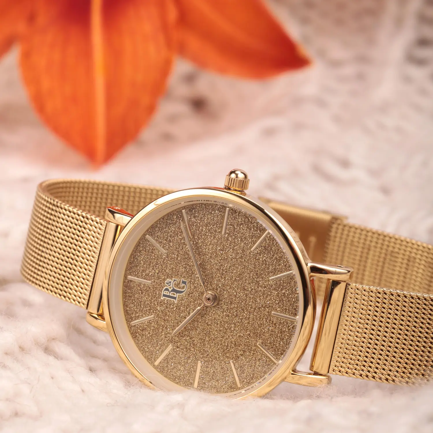OROLOGIO B&G PREPPY MESH GOLD DIAL |32MM|