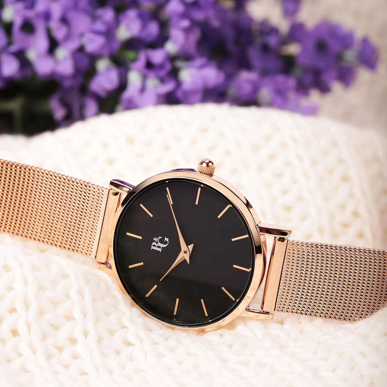 OROLOGIO B&G PREPPY ROSÈ MESH |34MM|
