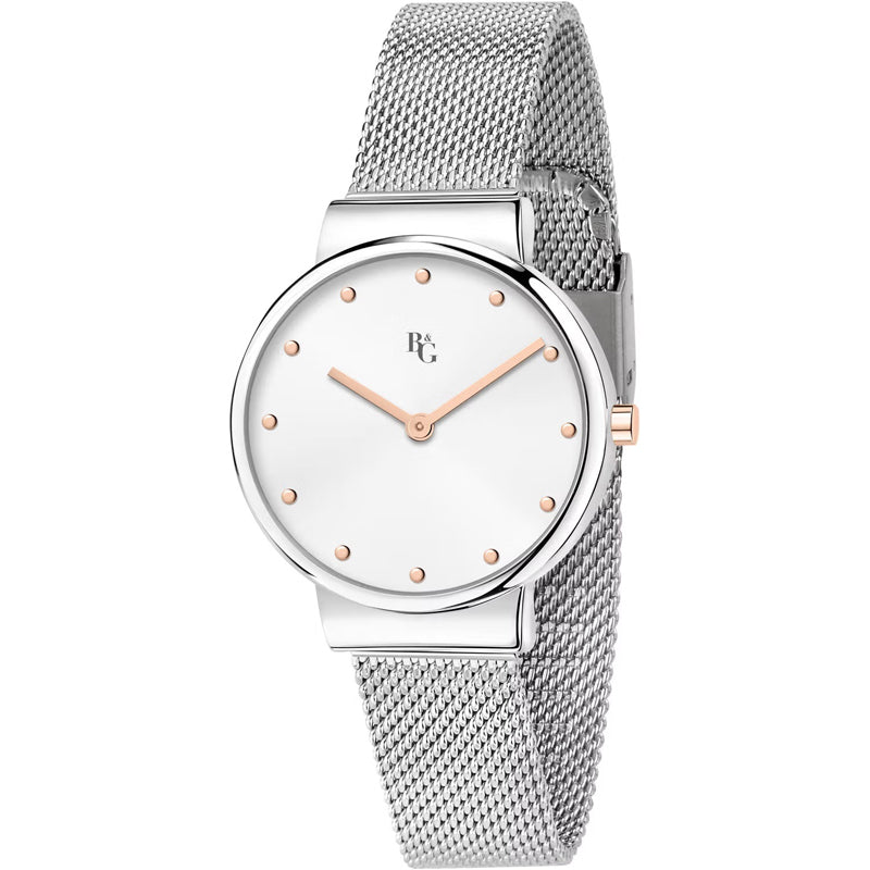 OROLOGIO B&G METROPOL MESH WHITE DIAL |30MM|