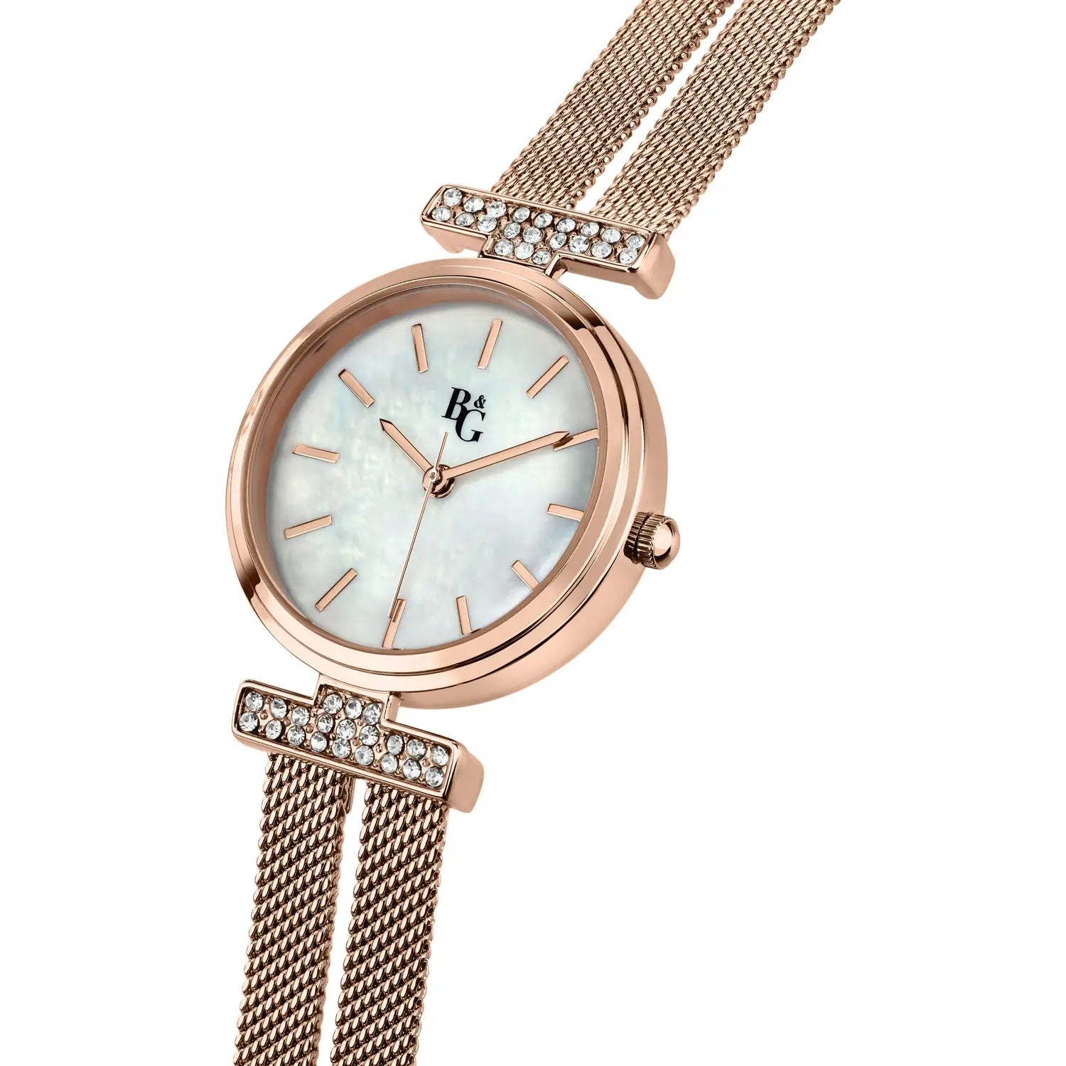 OROLOGIO B&G BLING ROSE GOLD MESH MADREPERLA DIAL |30MM|