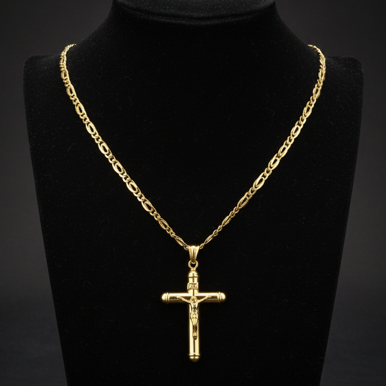 Collana con Crocifisso in Oro Giallo 18 KT
