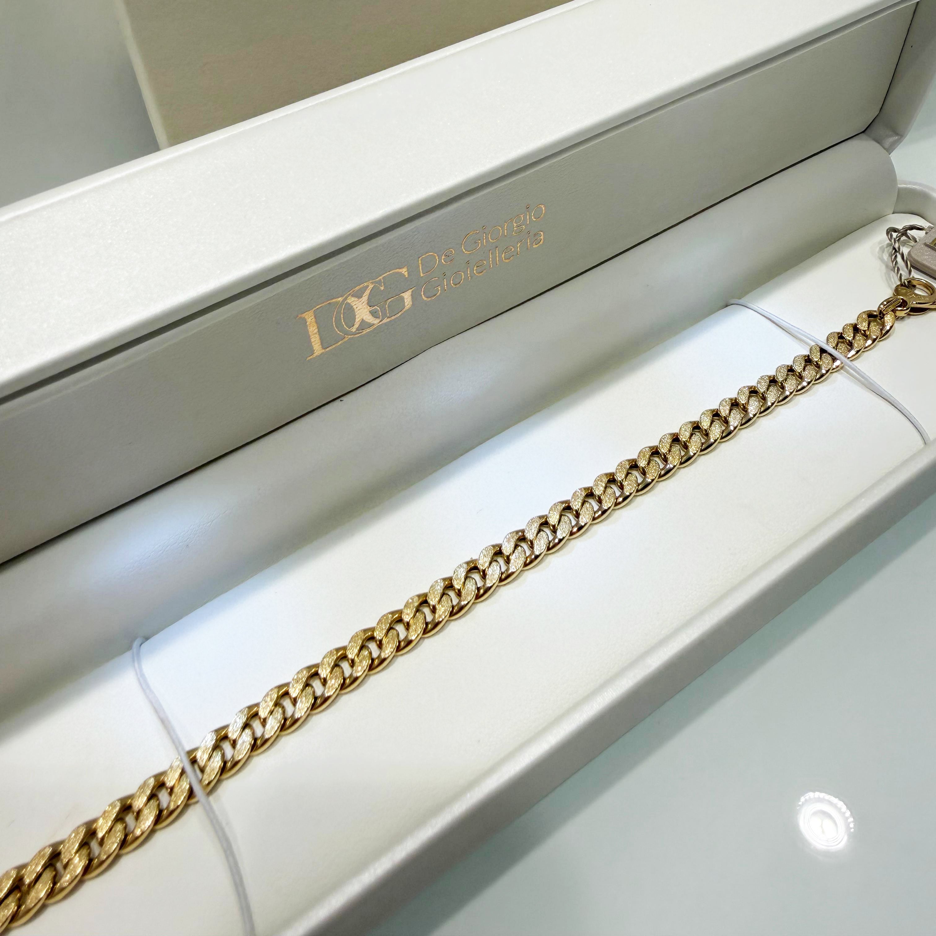 Bracciale maglia grumette satinata in oro giallo 18KT (750) – Made in Italy