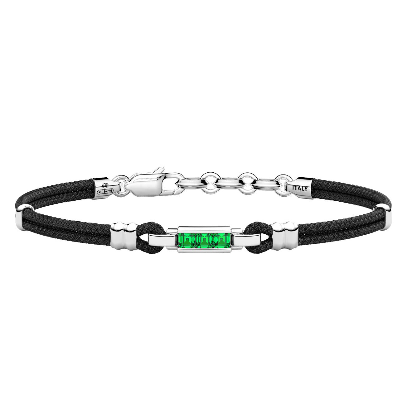 BRACCIALE ZANCAN LACCIO CERATO E PIETRE VERDI