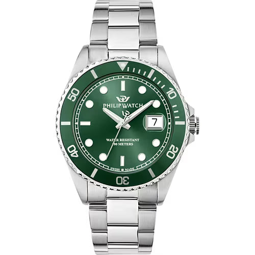 OROLOGIO PHILIP WATCH CARIBE 3H GREEN DIAL |42MM|