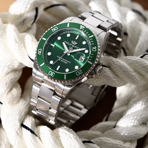 OROLOGIO PHILIP WATCH CARIBE 3H GREEN DIAL |42MM|