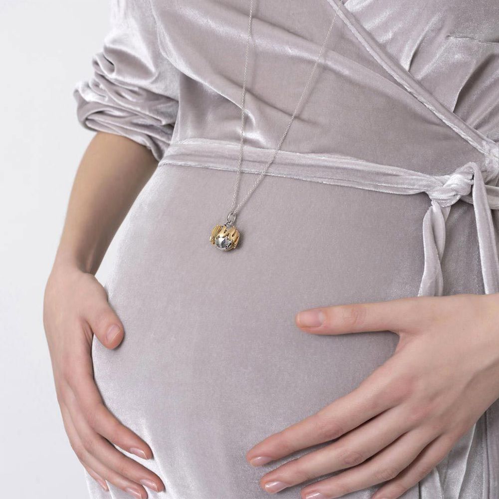 GHIERA LE BEBÉ 'LOVETTO' MY TWINS ARGENTO PLACC. ORO GIALLO