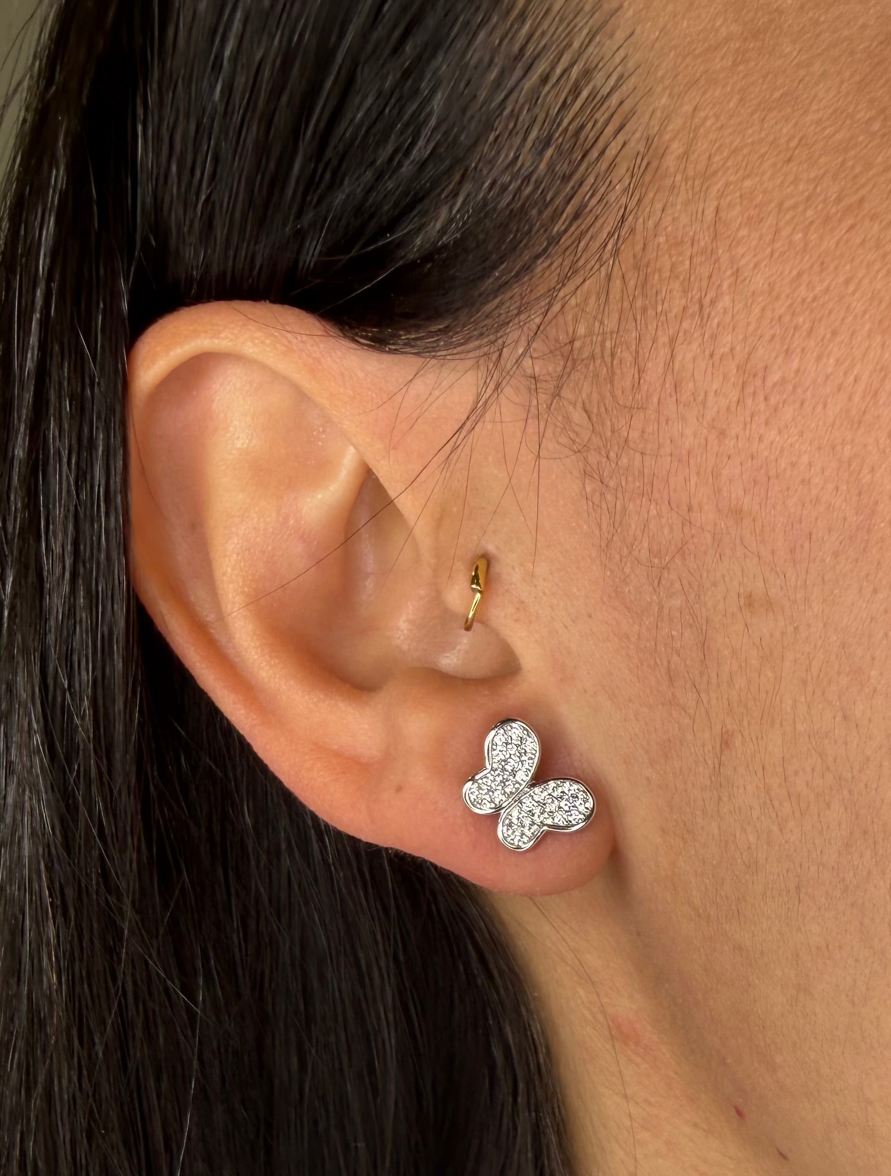 ORECCHINI FARFALLA CON ZIRCONI PAVÉ IN ARGENTO 925