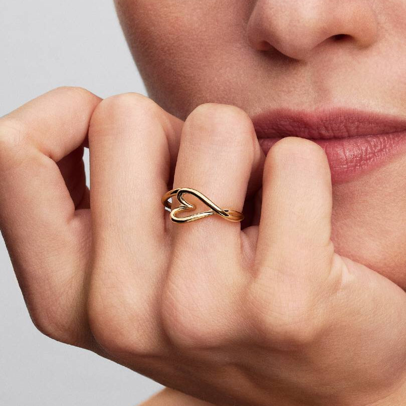 ANELLO PANDORA CUORE PICCOLO LINEA SINUOSA