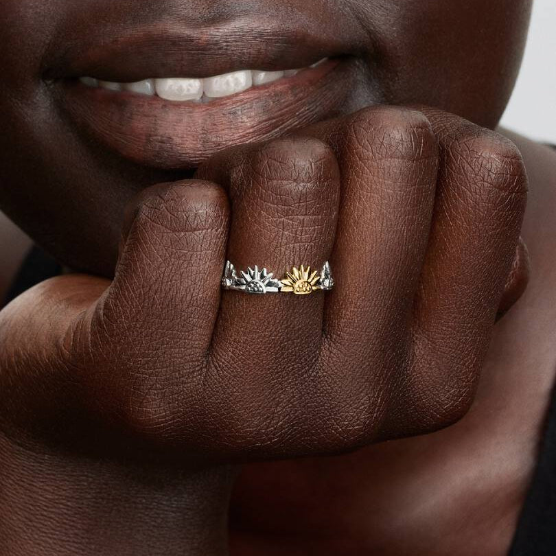 ANELLO PANDORA BICOLORE GIRASOLI