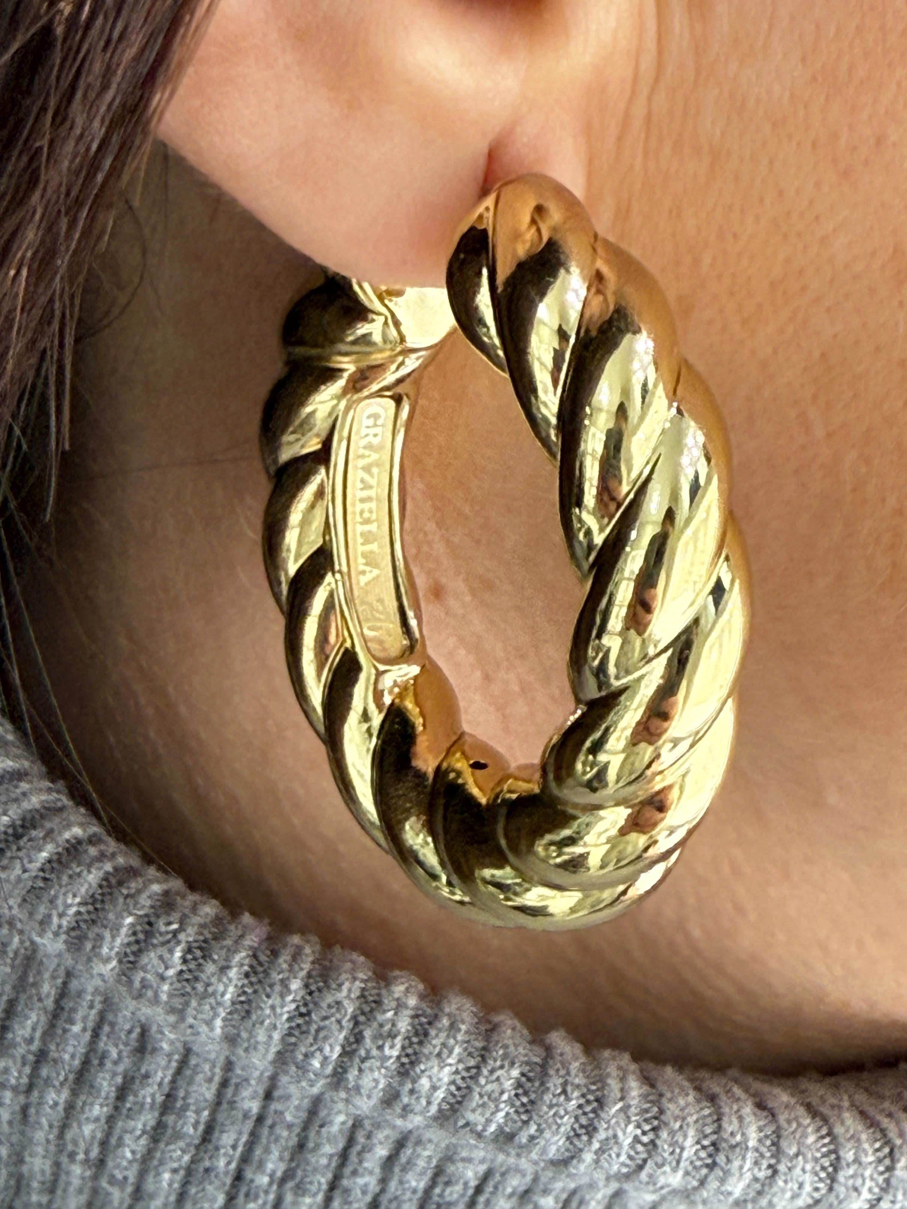 Orecchini a Cerchio Intrecciati in Oro Giallo 18KT (750) – Made in Italy