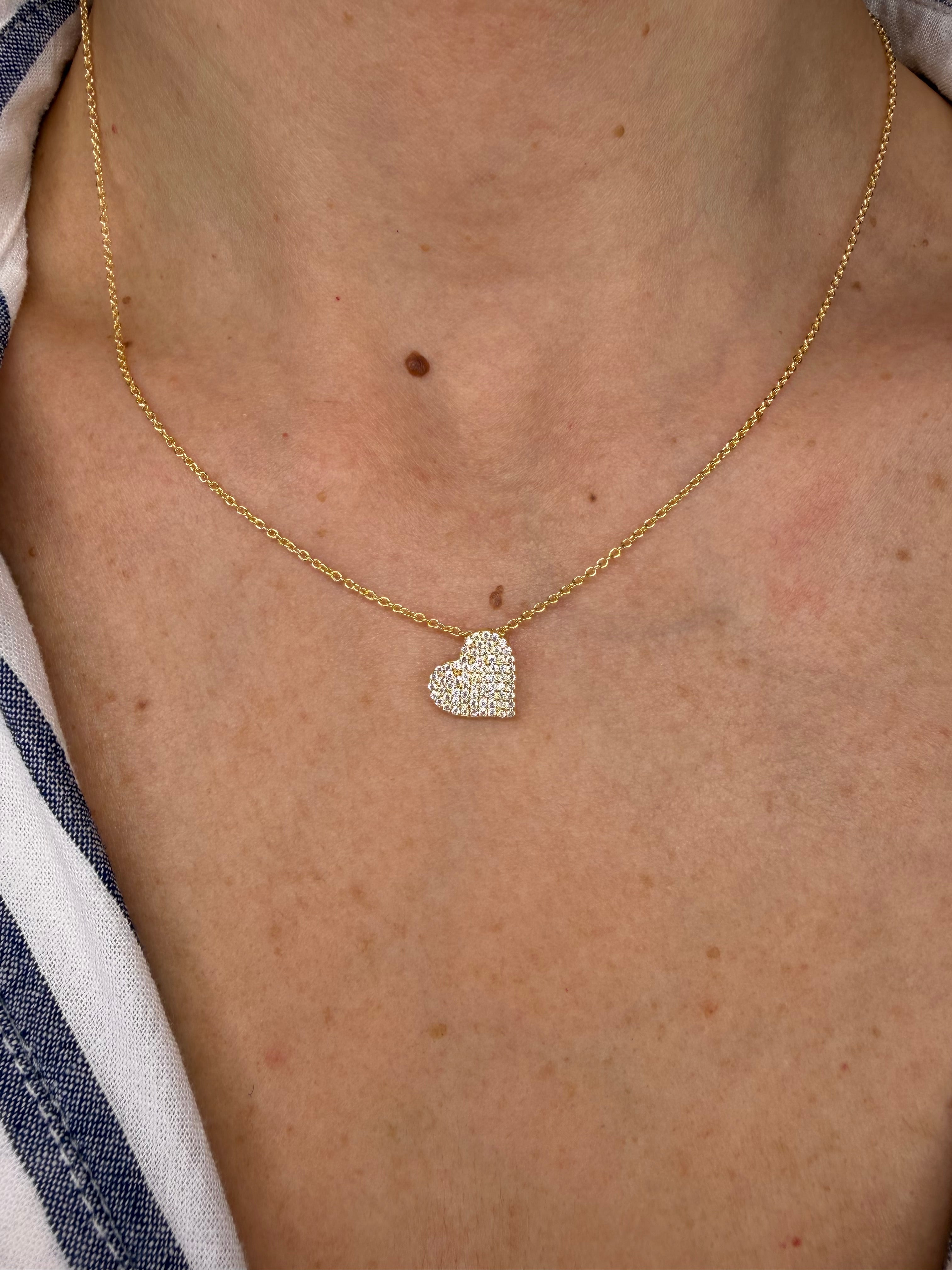 COLLANA CUORE CON ZIRCONI PAVÉ DORATA IN ARGENTO 925