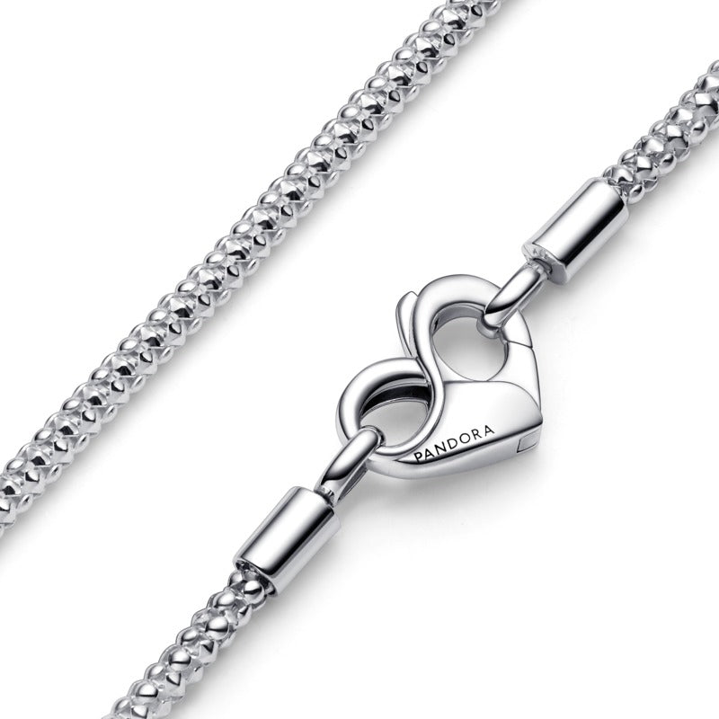 COLLANA PANDORA COMPONIBILE CON CHIUSURA A CUORE INFINITO