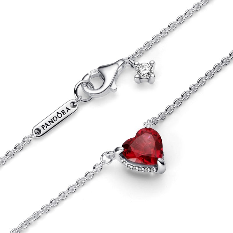 COLLANA PANDORA CON CUORE ROSSO
