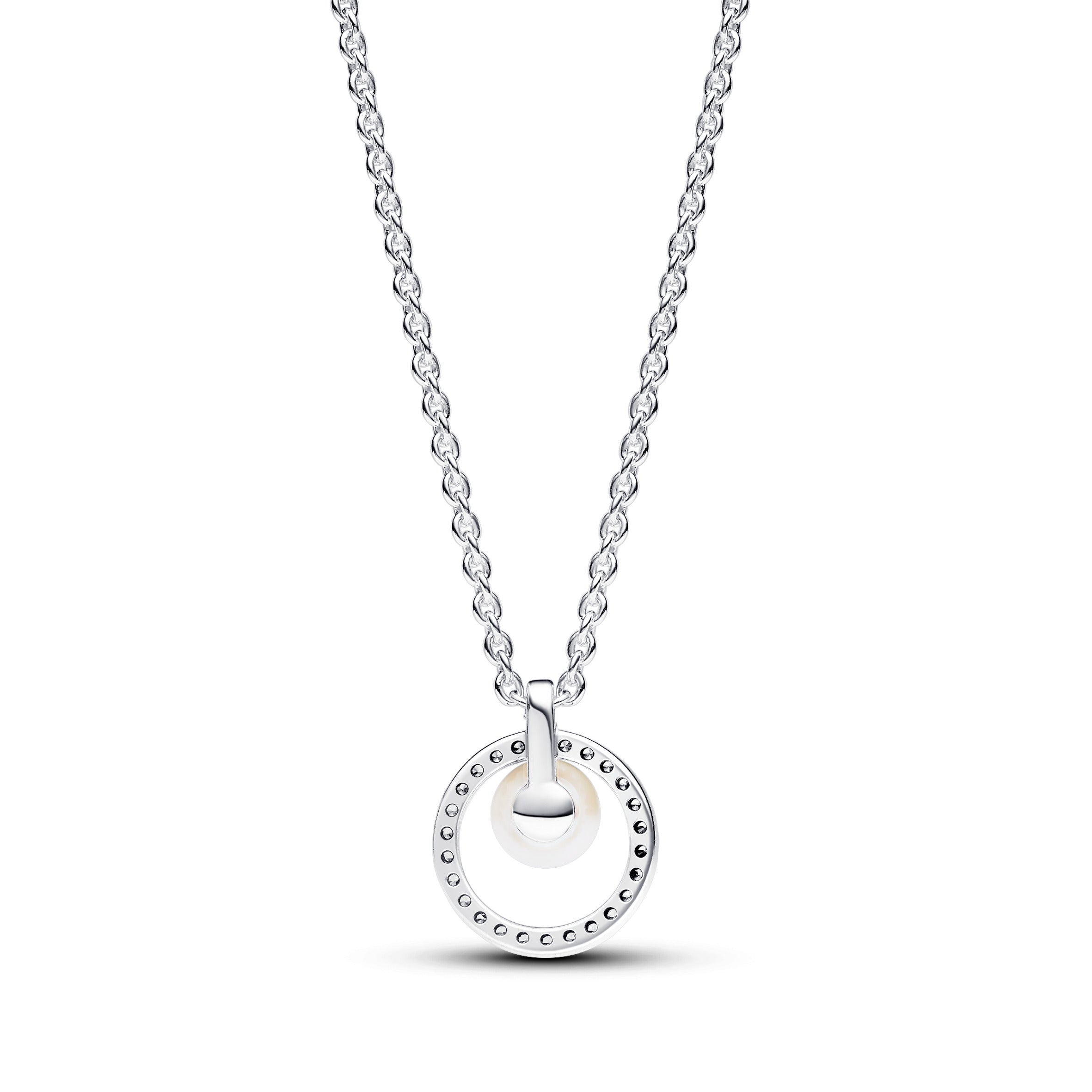 COLLANA PANDORA CON PERLA E PAVÈ DI PIETRE LUMINOSE
